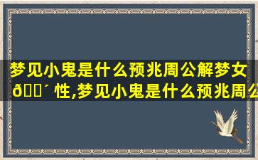 梦见小鬼是什么预兆周公解梦女 🐴 性,梦见小鬼是什么预兆周公解梦女性朋友